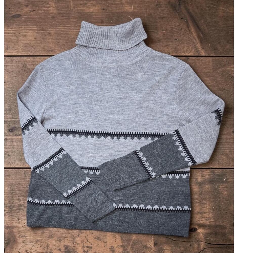 80's 90's Vintage Rafael Gray Knit Wool Blend Sweater L